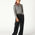 MULTI-STRIPED LONG SLEEVE T-SHIRT