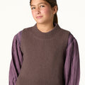 ROUND NECK VEST CHOCOLATE