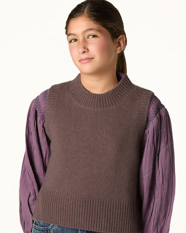 ROUND NECK VEST CHOCOLATE