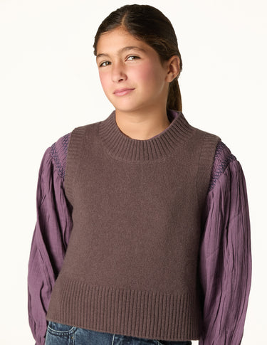 CHALECO CUELLO REDONDO CHOCOLATE