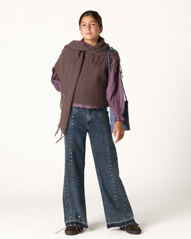 ROUND NECK VEST CHOCOLATE