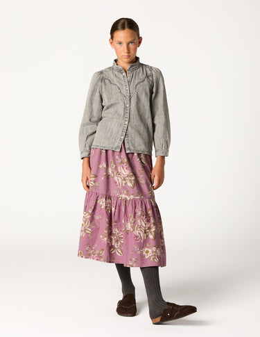SKIRT ROSES PLUM