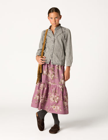 SKIRT ROSES PLUM