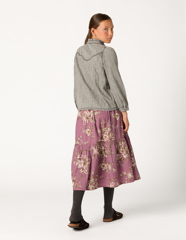 SKIRT ROSES PLUM