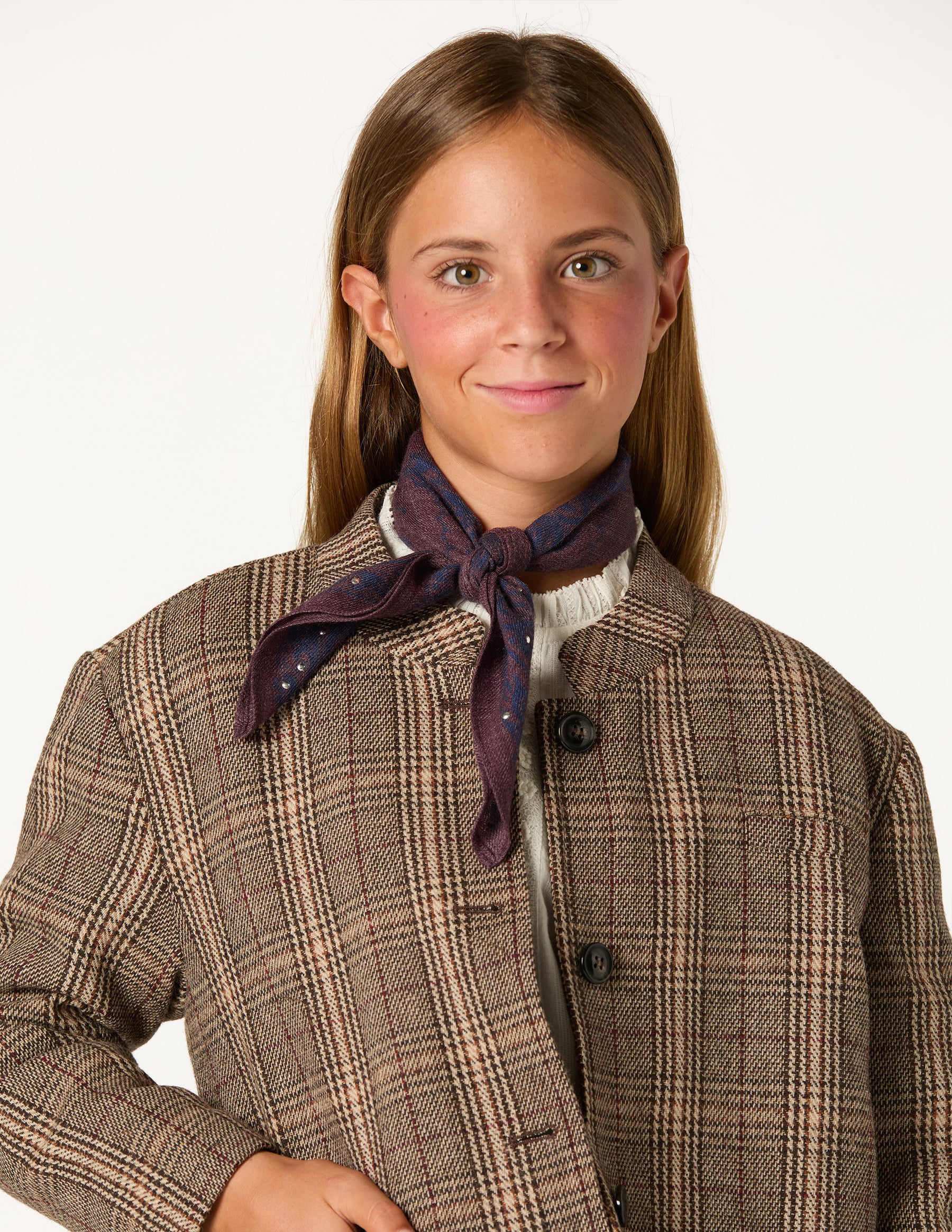 CHAQUETA CUELLO MAO CUADRO BARK