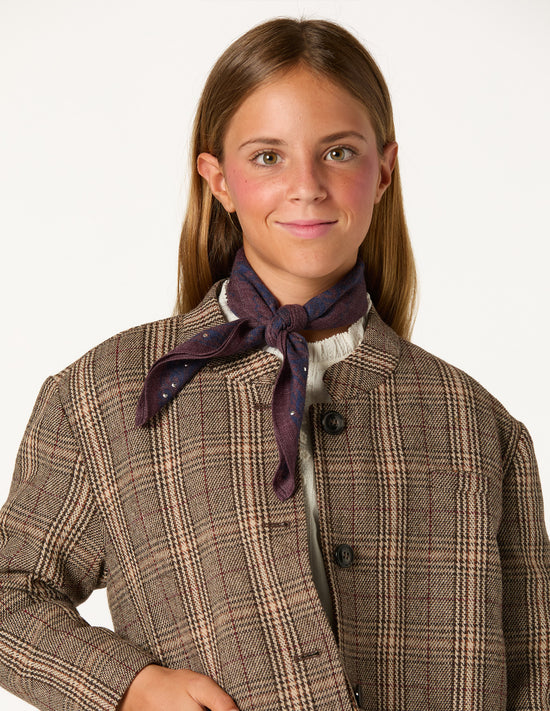 CHAQUETA CUELLO MAO CUADRO BARK