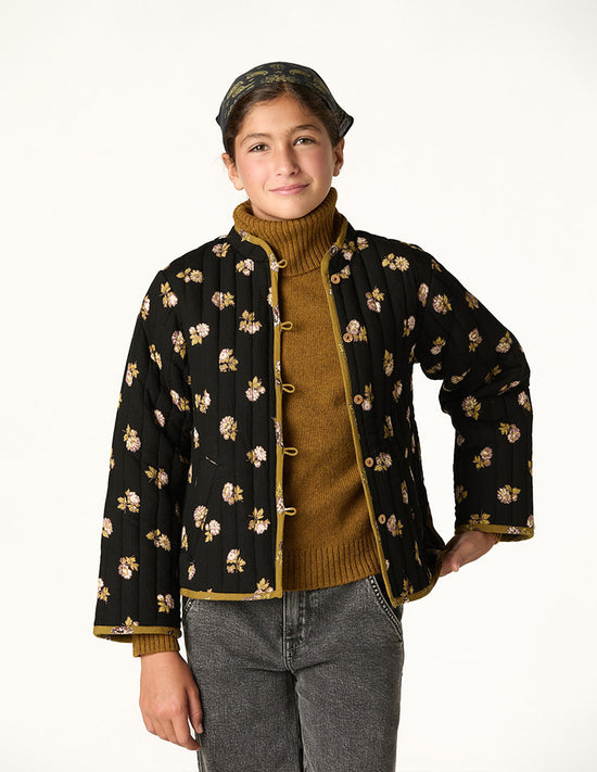 ANTHRACITE FLOWER BOMBER JACKET