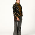 ANTHRACITE FLOWER BOMBER JACKET