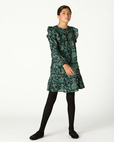 FLUTTER SLEEVE DRESS WILD BLUE