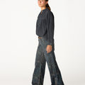 BLUE PAISLEY CORDUROY TROUSERS