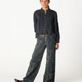 BLUE PAISLEY CORDUROY TROUSERS