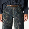 BLUE PAISLEY CORDUROY TROUSERS