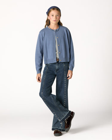 PANTALÓN DENIM DESFLECADO DARK BLUE