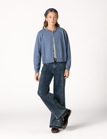 PANTALÓN DENIM DESFLECADO DARK BLUE