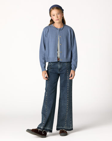 PANTALÓN DENIM DESFLECADO DARK BLUE