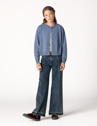 PANTALÓN DENIM DESFLECADO DARK BLUE