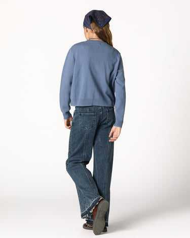 PANTALÓN DENIM DESFLECADO DARK BLUE