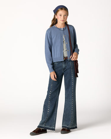 PANTALÓN DENIM DESFLECADO DARK BLUE