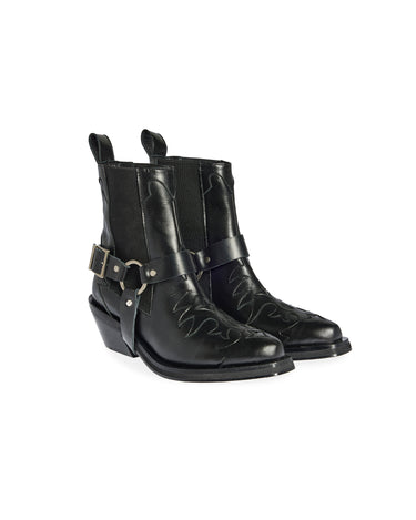 BOTIN COWBOY HEBILLA NEGRO