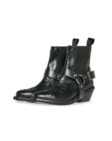 BOTIN COWBOY HEBILLA NEGRO