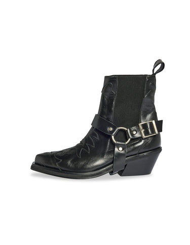 BOTIN COWBOY HEBILLA NEGRO