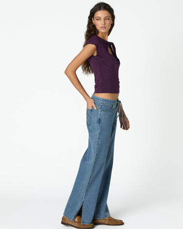 TROUSERS POCKETS STITCHING STRIPES BLUE