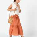 LONG SKIRT BUTI PRINT ORANGE