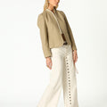 STRIPED LACE KHAKI BLAZER