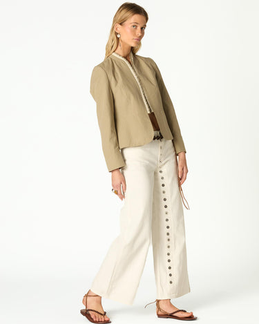 STRIPED LACE KHAKI BLAZER
