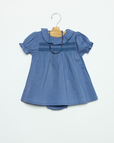 ANILINE BLUE SMOCK DRESS