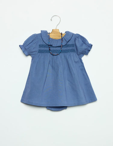 ANILINE BLUE SMOCK DRESS