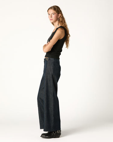 BLUE CORDUROY BUCKLE PANTS