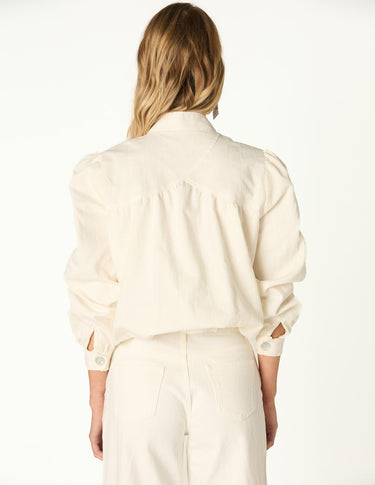 ECRU MANDARIN COLLAR JACKET