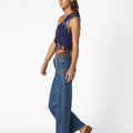 ASYMMETRICAL FRINGED TOP BIG BLUE