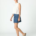 BLUE DENIM BUTTON SKIRT