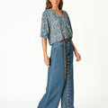BUTTON-UP BLUE DENIM PANTS