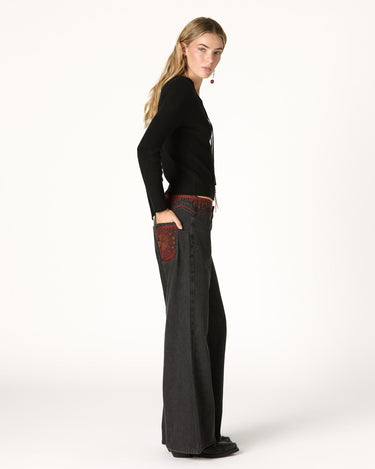 BLACK ETHNIC EMBROIDERED PANTS