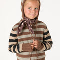 STRIPED KNITTED JACKET BROWN