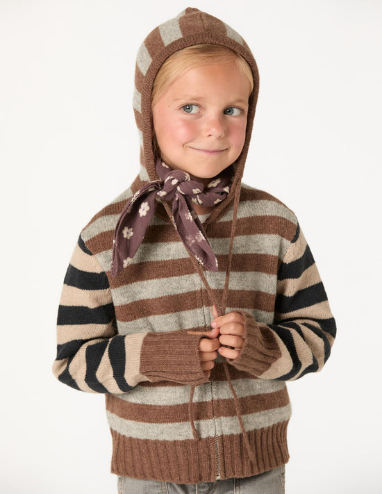 CHAQUETA PUNTO RAYA BROWN
