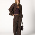 BROWN CORDUROY ROUND POCKET TROUSERS