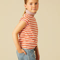 CAMISETA RAYA NARANJA CONSTRASTE