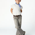 Gray denim cargo pants