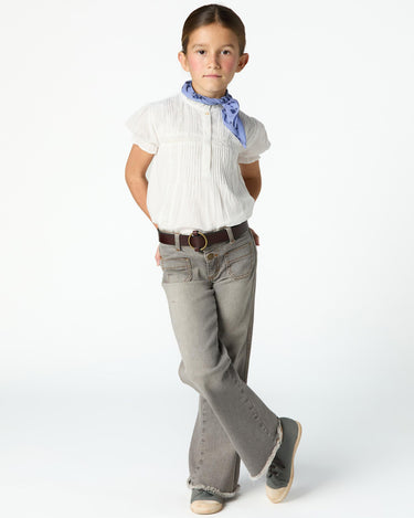 Gray denim cargo pants