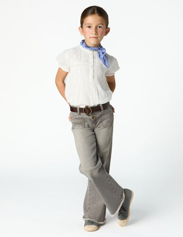 Gray denim cargo pants