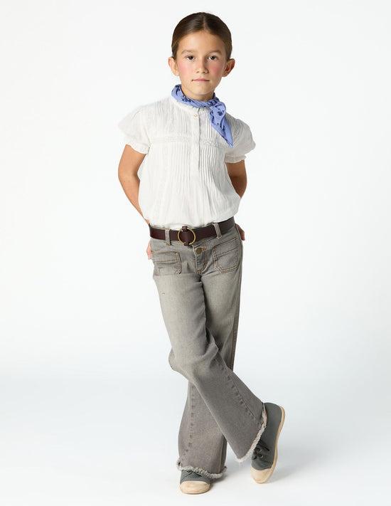 Gray denim cargo pants