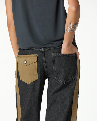 CHARCOAL DENIM CONTRAST STRAP