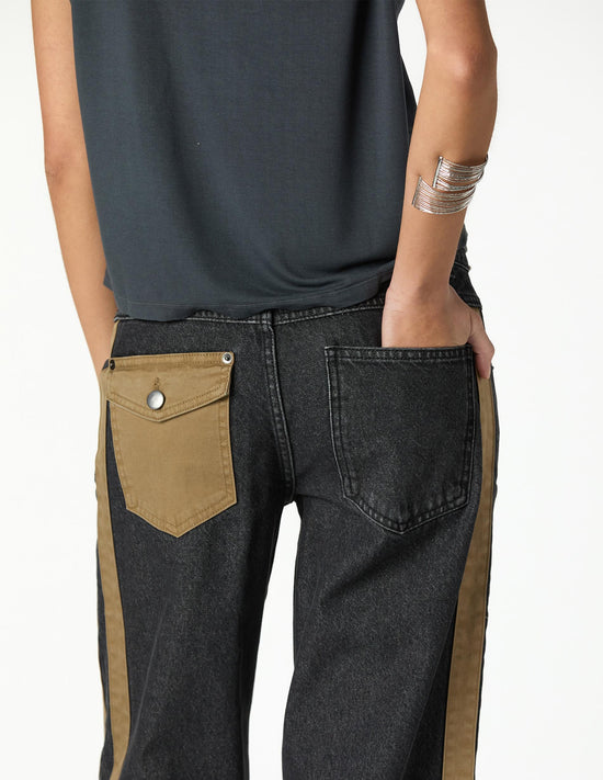 CHARCOAL DENIM CONTRAST STRAP