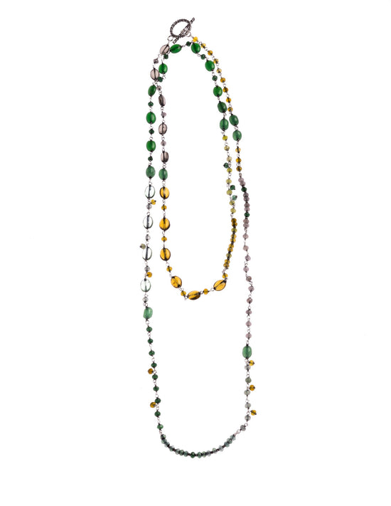LONG NECKLACE GREEN STONE