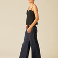 PANTALÓN PESPUNTES CINTURILLA AZUL