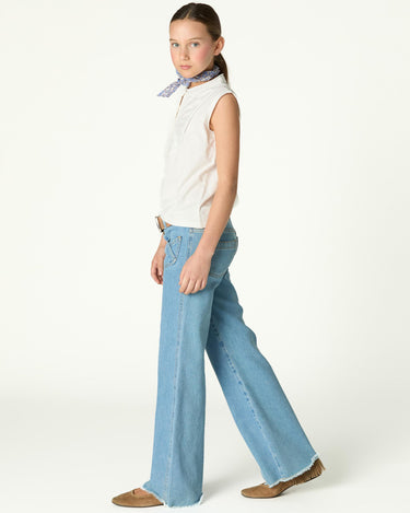 BLUE CROSSED POCKET TROUSERS